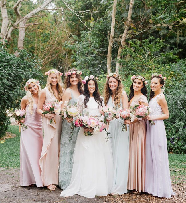 Bridesmaid top pastel colours